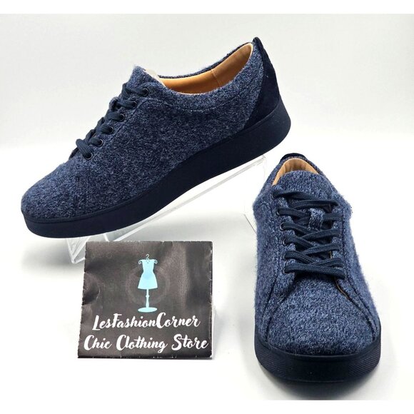 Fitflop Women's Blue Merino Wool Rally E01 Sneaker in Love Size 9 2405 - Picture 1 of 16